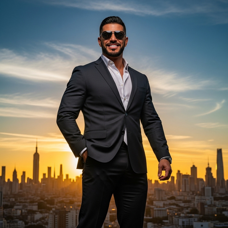 Vijay: The Iconic Actor in a Stylish Sunset Shot Vijay: The Iconic Actor in a Stylish Sunset Shot