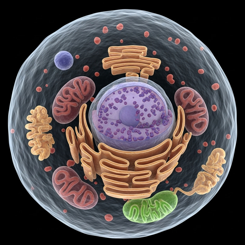 Detailed Image of a Biological Cell under Virtual Microscope Detailed Image of a Biological Cell under Virtual Microscope
