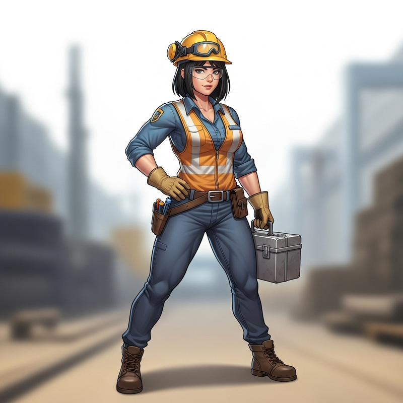 Confident Worker in Personal Protective Equipment Confident Worker in Personal Protective Equipment