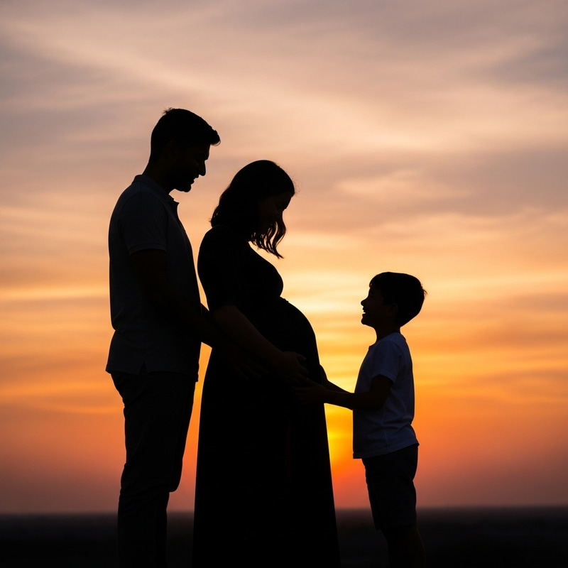 Pregnancy Silhouette: Family Love in Serenity
