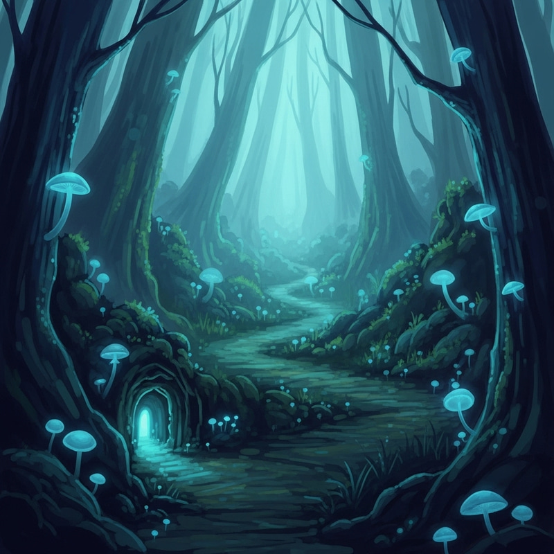 Enchanted Forest | Glowing Fungi & Concealed Path Enchanted Forest | Glowing Fungi & Concealed Path