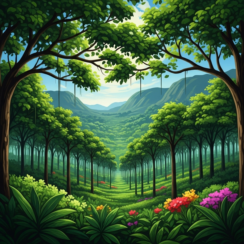 Dreamlike Jungle Landscape Art Dreamlike Jungle Landscape Art