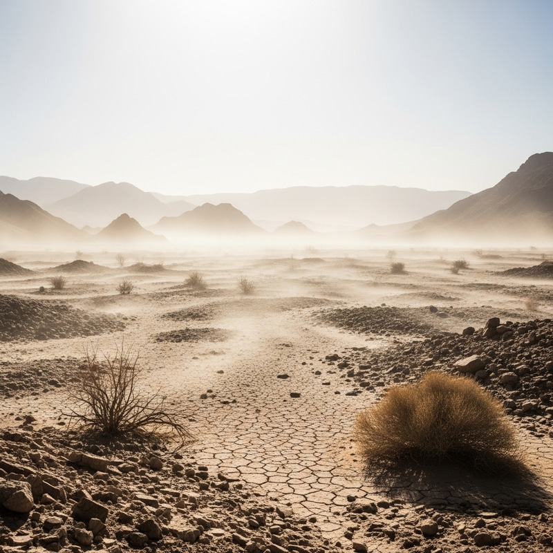 Dry Wind Across Sunny Wasteland Scene