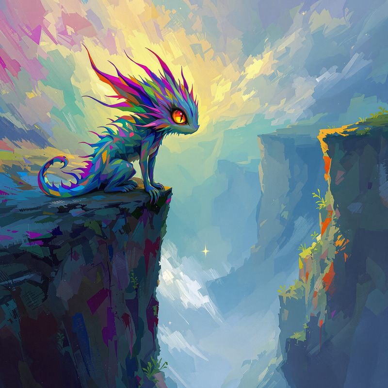Surreal Otherworldly Creature on a Cliffside Surreal Otherworldly Creature on a Cliffside