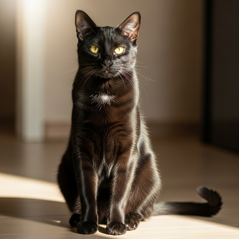 Enigmatic Black Cat | Glistening Fur & Yellow Eyes Enigmatic Black Cat | Glistening Fur & Yellow Eyes