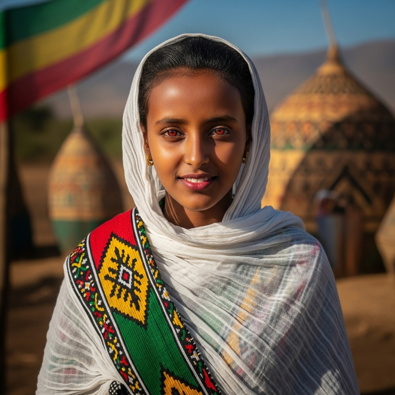 Ethiopian Girl with Red Eyes: Celebrating Diversity and Individuality Ethiopian Girl with Red Eyes: Celebrating Diversity and Individuality