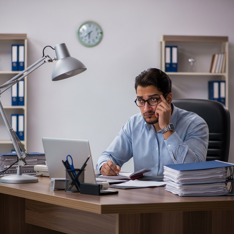 Exhausted Middle-Eastern Man from Procrastination Exhausted Middle-Eastern Man from Procrastination