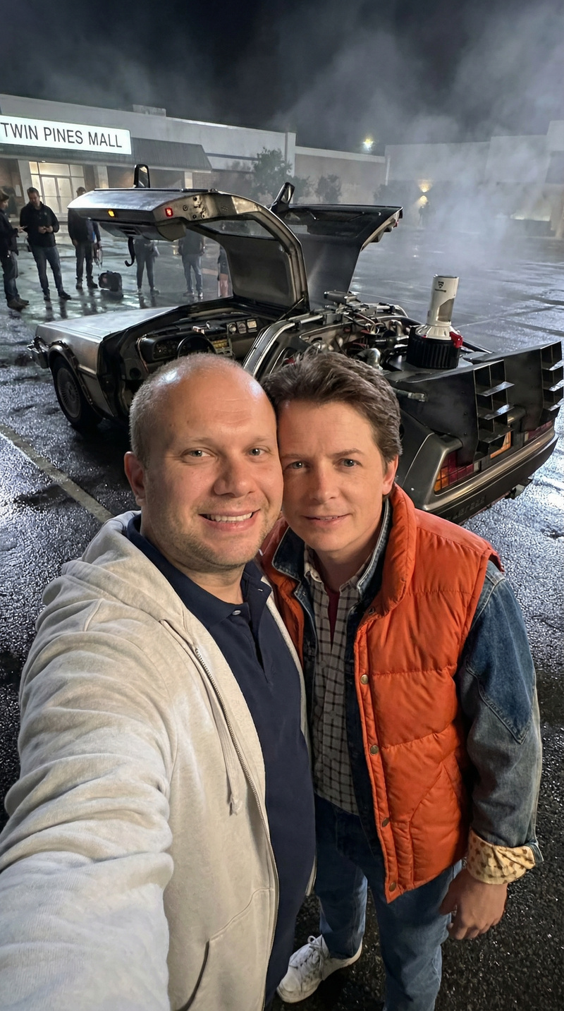 Candid Selfie with Michael J. Fox at Twin Pines Mall Candid Selfie with Michael J. Fox at Twin Pines Mall