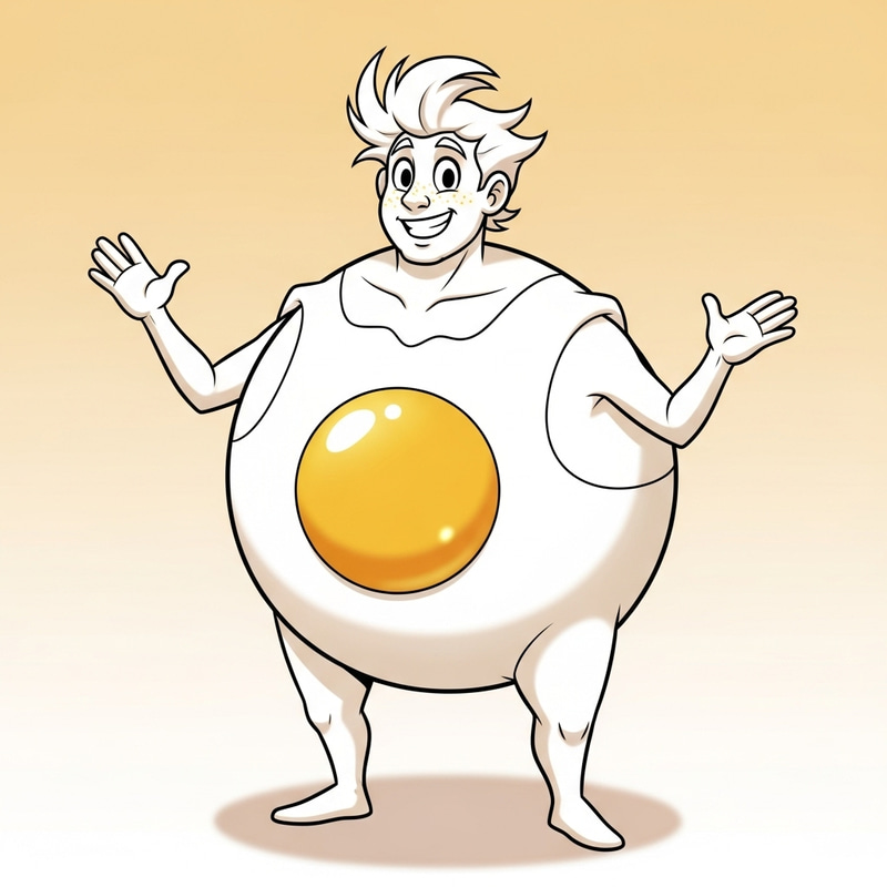Egg Man Illustration | Friendly & Comical Character