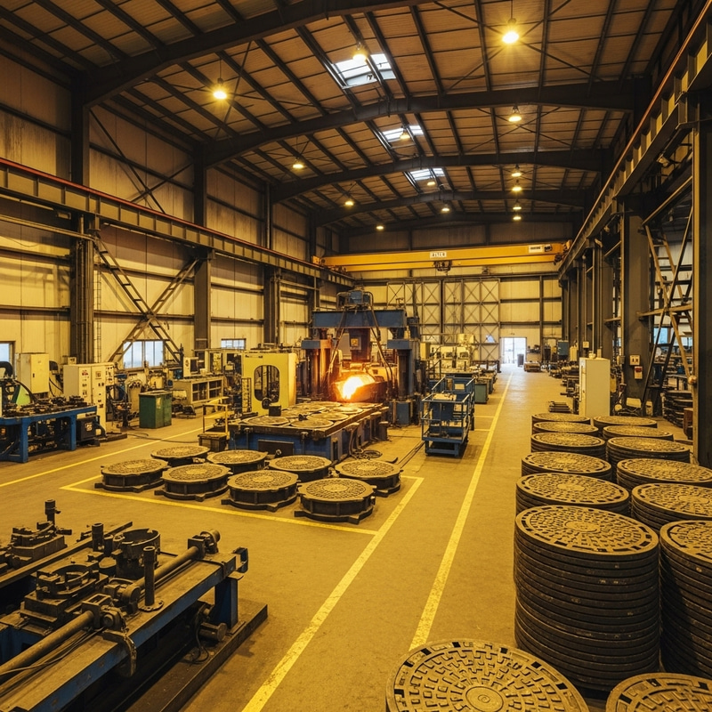 Hangar for Foundry Manhole Covers Production Hangar for Foundry Manhole Covers Production