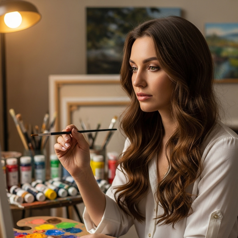 Loren Walgreen Vintage Blouse Female Artist Painting Loren Walgreen Vintage Blouse Female Artist Painting