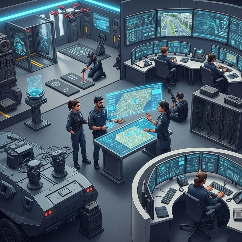 High-Tech Police Base Diorama for Special Units High-Tech Police Base Diorama for Special Units