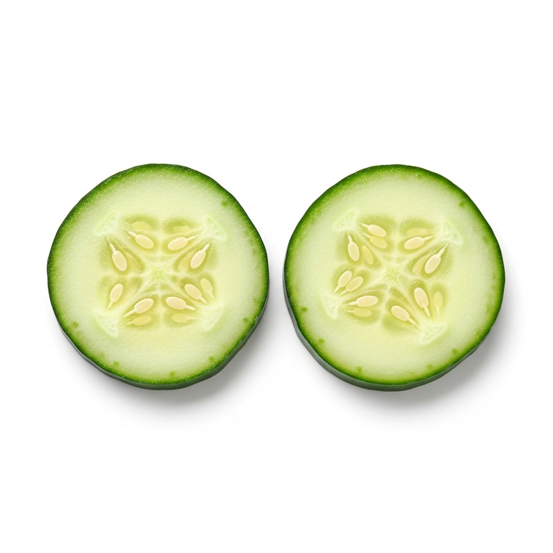 Freshly Cut Cucumber Slices on White Background Freshly Cut Cucumber Slices on White Background