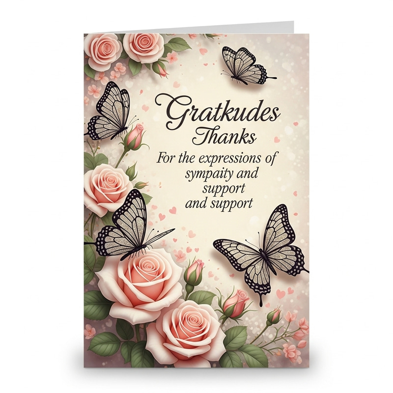 Elegant Gratitude Card for Sympathy & Support Elegant Gratitude Card for Sympathy & Support