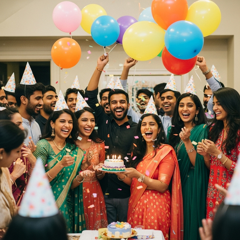 Exuberant Birthday Celebration of Sunil | Vibrant Balloons & Confetti Exuberant Birthday Celebration of Sunil | Vibrant Balloons & Confetti
