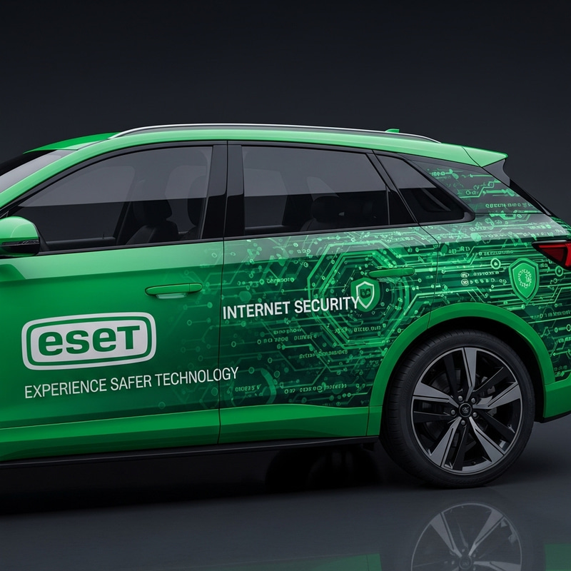 ESET Internet Security Car Advertisement for Xiaomi SU7 - Digital Security on Wheels ESET Internet Security Car Advertisement for Xiaomi SU7 - Digital Security on Wheels