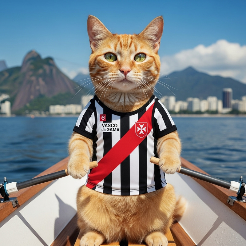 Cat in Vasco da Gama Jersey - Regatas Rowing Club Cat in Vasco da Gama Jersey - Regatas Rowing Club