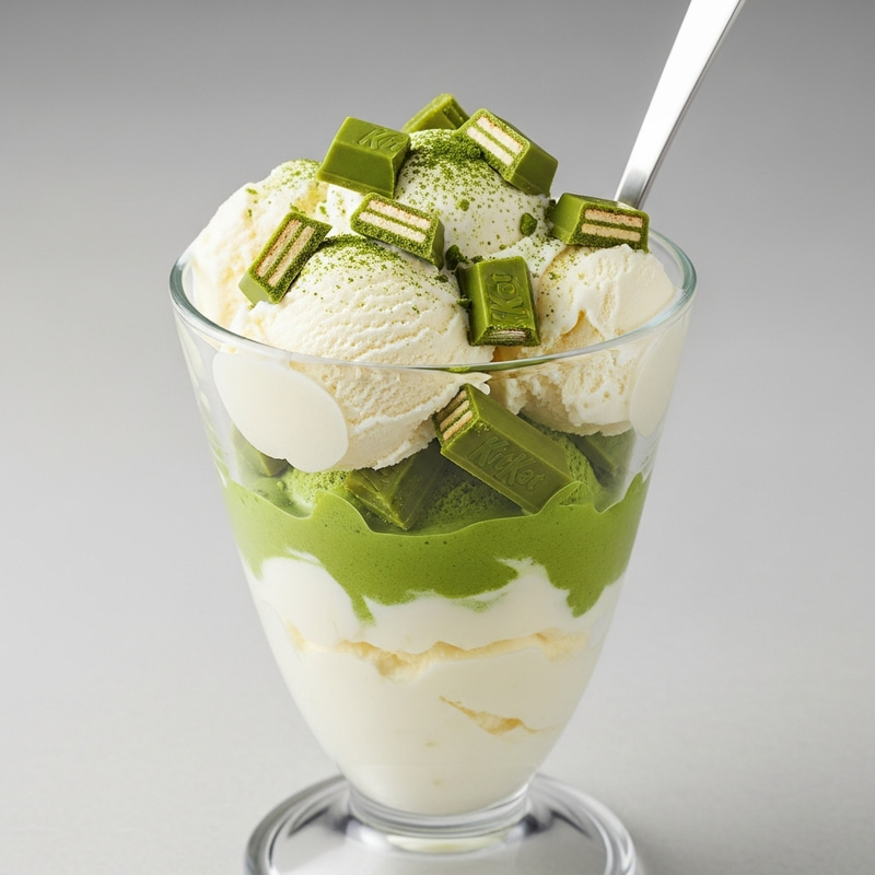 KitKat Matcha Sundae | Creamy Ice Cream Layers KitKat Matcha Sundae | Creamy Ice Cream Layers