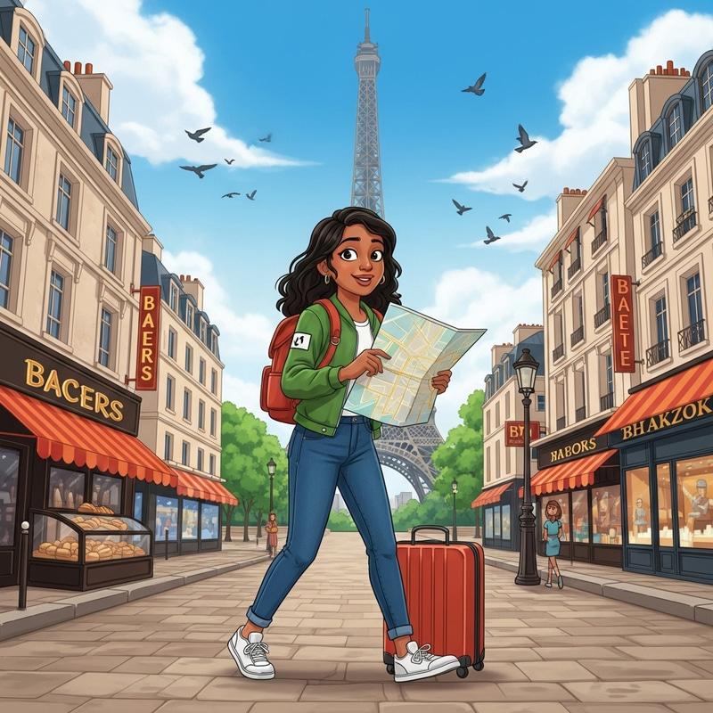 South Asian Teenage Girl Exploring Paris | Eiffel Tower View South Asian Teenage Girl Exploring Paris | Eiffel Tower View