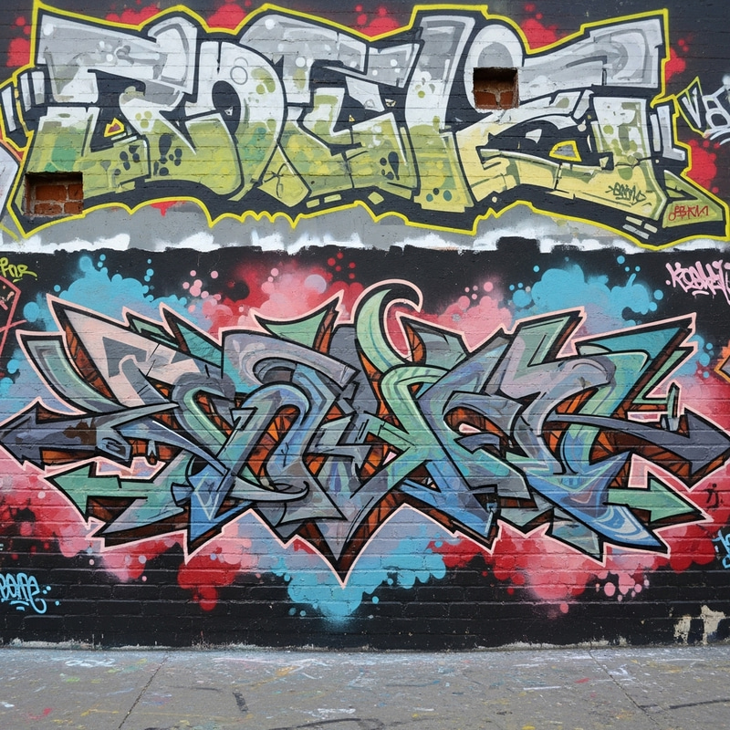 Vibrant City Graffiti Art: Abstract Shapes & Urban Culture Vibrant City Graffiti Art: Abstract Shapes & Urban Culture