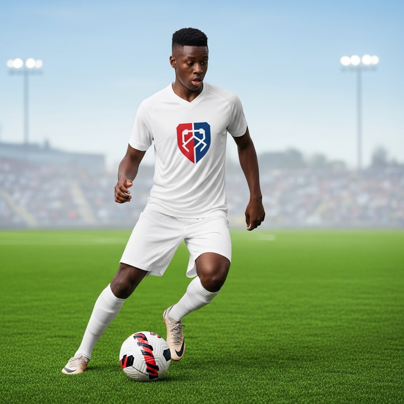 Mbappé in Real Madrid Shirt - Talented Young Black Male Footballer