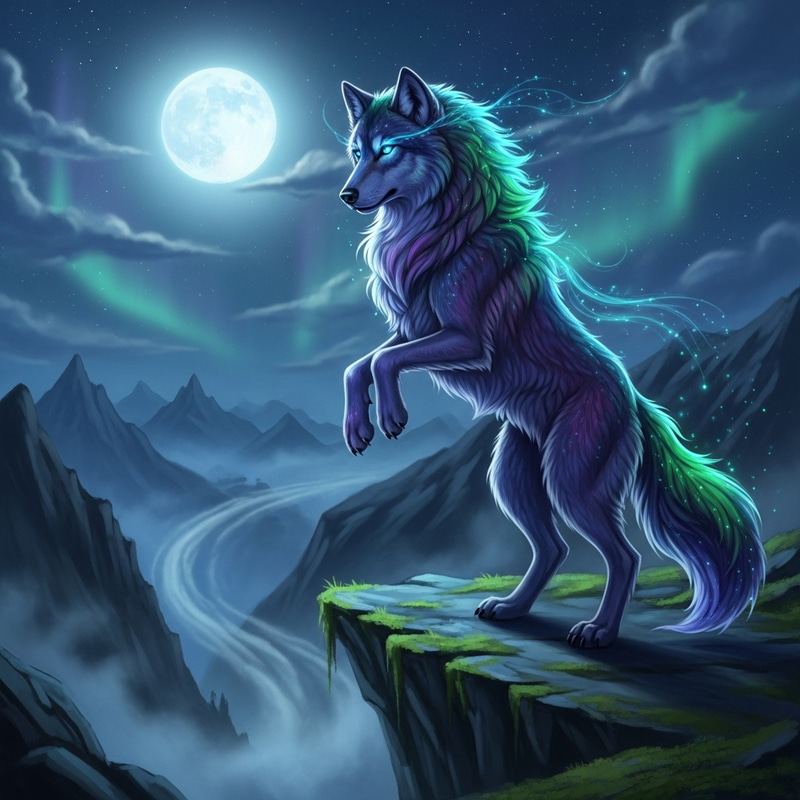 Majestic Mystical Wolf Art | Ethereal Digital Painting