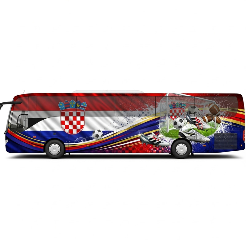 Dynamic Croatian Football Team Design with Red-and-White Passion
