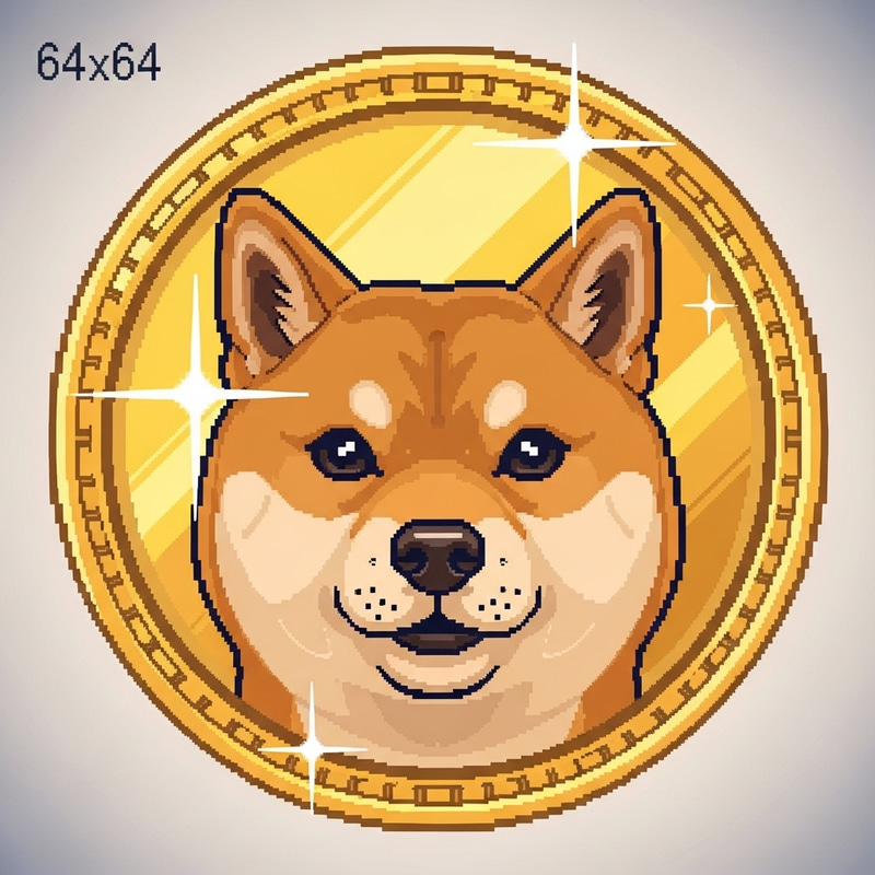 64x64 Pixel Art Dogecoin Emblem 64x64 Pixel Art Dogecoin Emblem