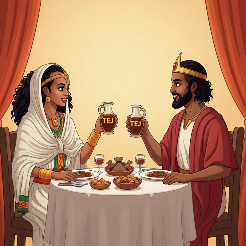 Queen of Sheba and King Solomon Dine in Romantic Ethiopian Style