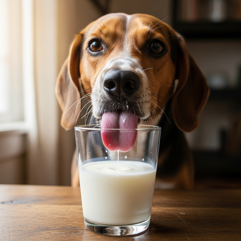 Dog Drinking Milk - Adorable Canine Enjoying a Glass of Milk Dog Drinking Milk - Adorable Canine Enjoying a Glass of Milk