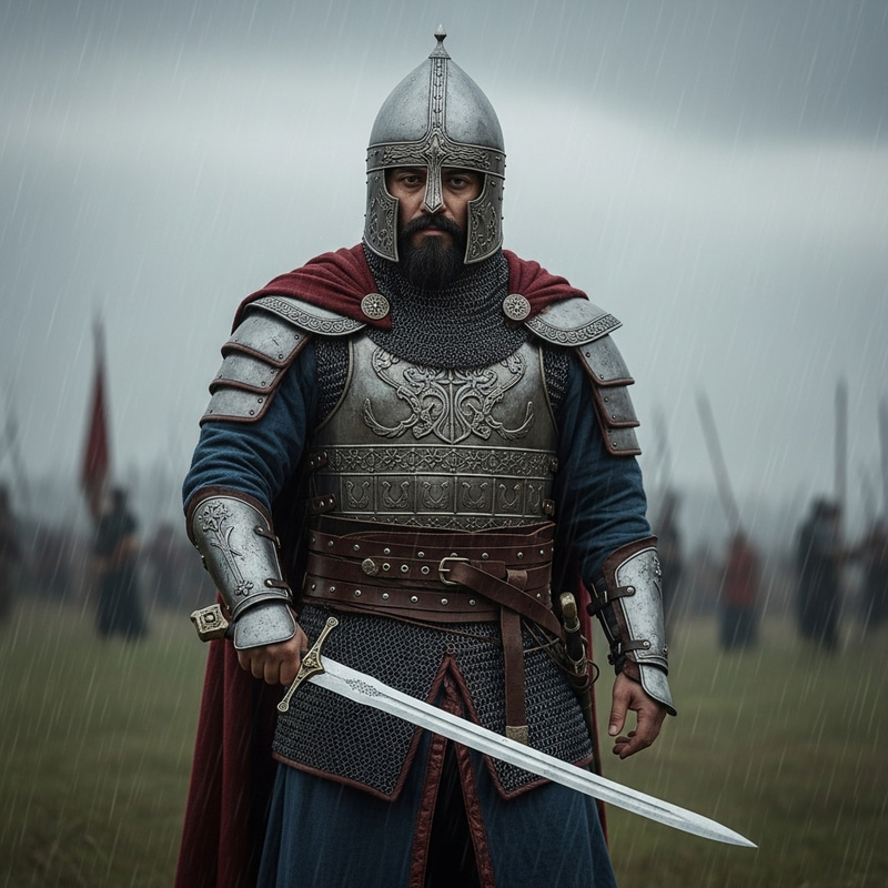 Daring Caliphate Soldier Wielding Sharp Sword