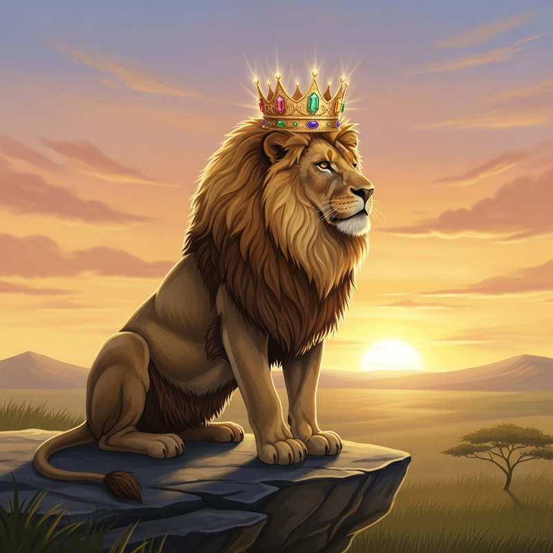 Majestic Lion King | Golden Crowned Ruler of the Savannah Majestic Lion King | Golden Crowned Ruler of the Savannah