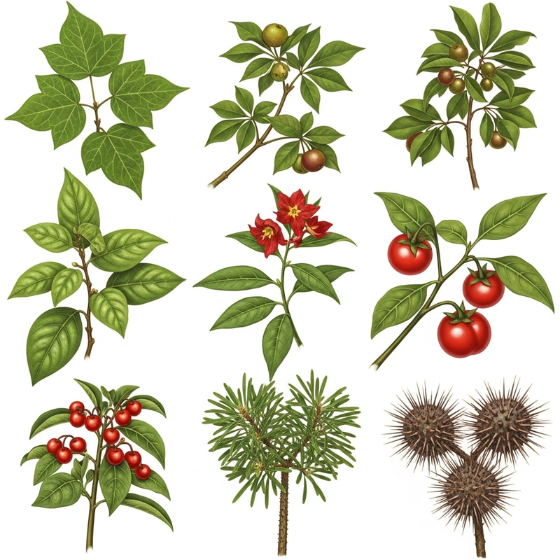 Poisonous Plants: Realistic Depiction in Vivacious Colors Poisonous Plants: Realistic Depiction in Vivacious Colors