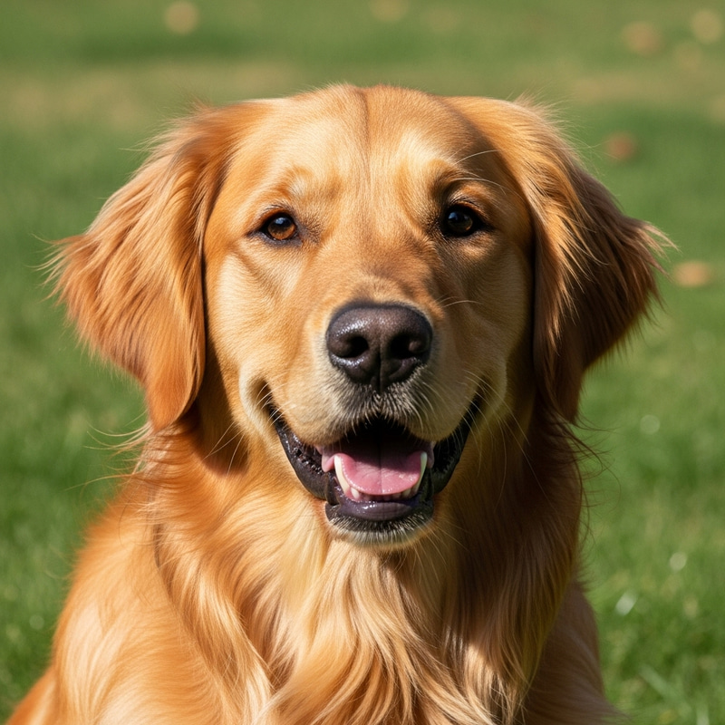 Adorable Golden Retriever in Sunlit Park Adorable Golden Retriever in Sunlit Park