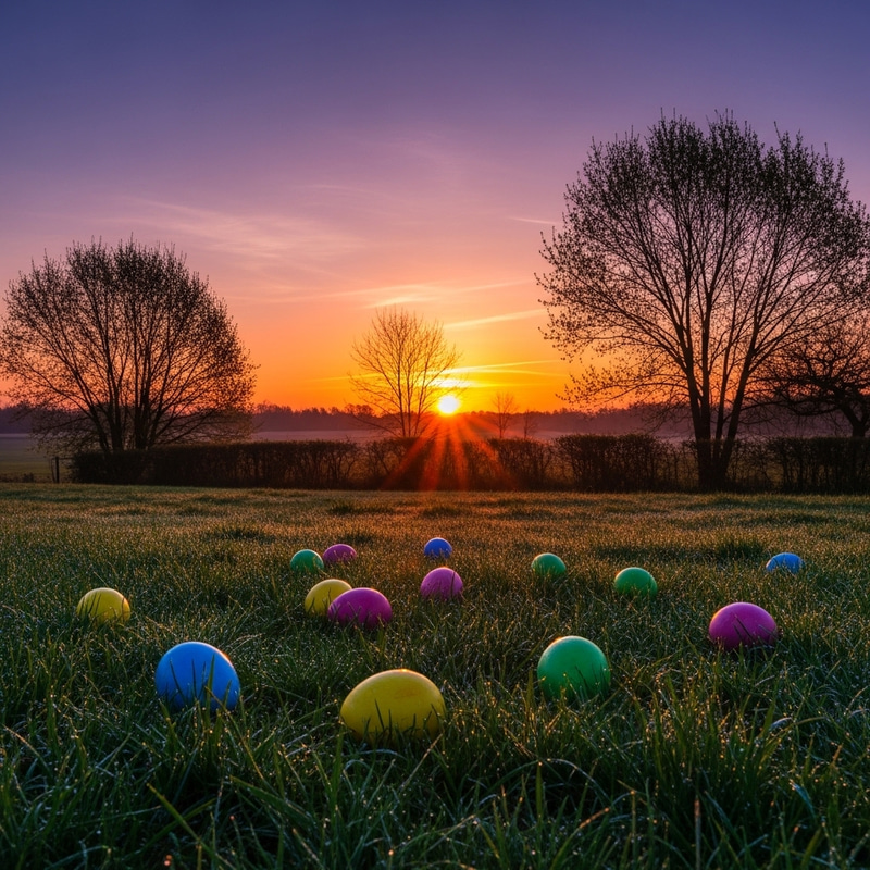 Easter Sunrise: Vibrant Hues & Peaceful Landscape Easter Sunrise: Vibrant Hues & Peaceful Landscape