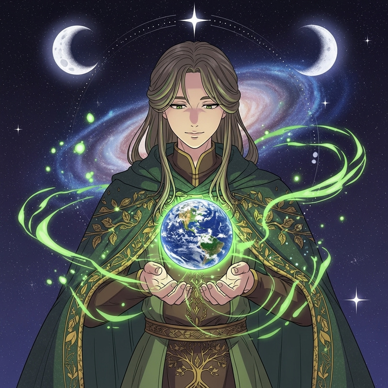 Androgynous Earth Deity: Serene Nature's Dominion Androgynous Earth Deity: Serene Nature's Dominion