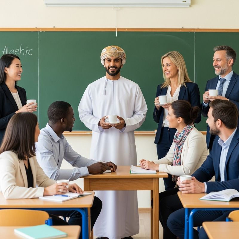 Omani Teacher Leading School Staff Collaboration