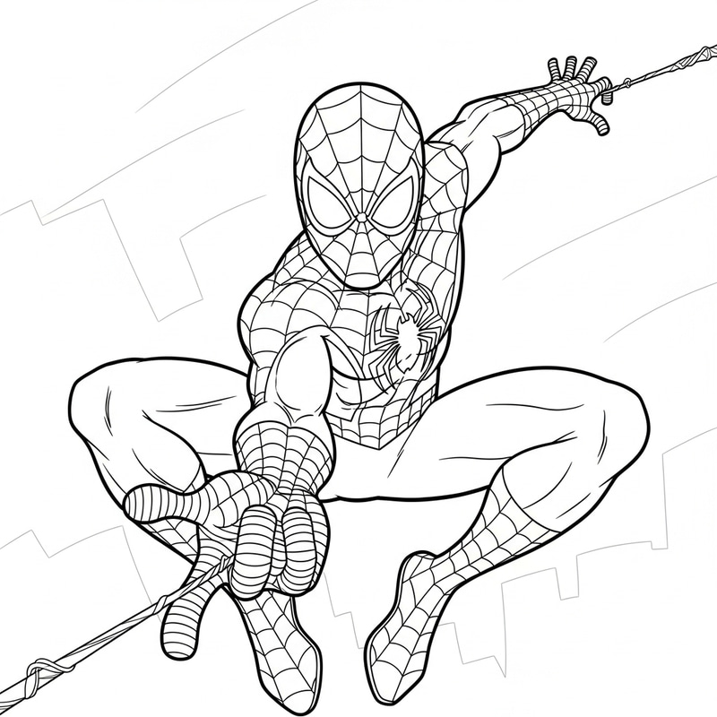 Black and White Spiderman Coloring Page Black and White Spiderman Coloring Page