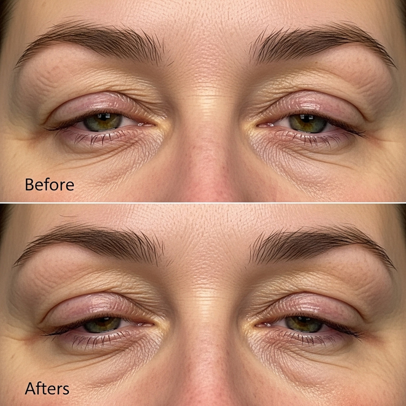 Plasma Pen Eyelid Treatment Illustration: Before and After Images Plasma Pen Eyelid Treatment Illustration: Before and After Images