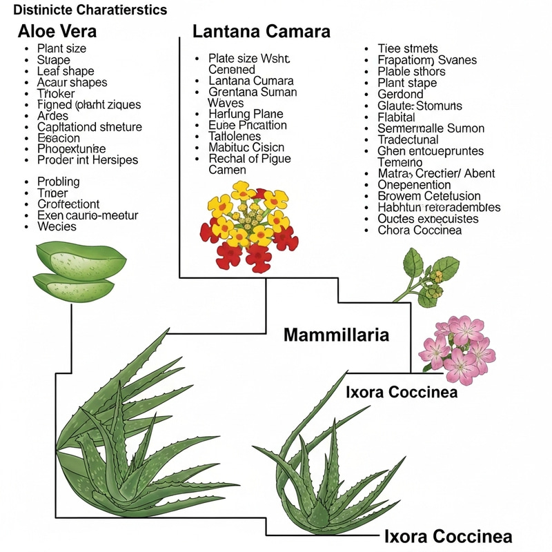 Cladogram of Aloe Vera, Lantana, Mammillaria, & Ixora Cladogram of Aloe Vera, Lantana, Mammillaria, & Ixora