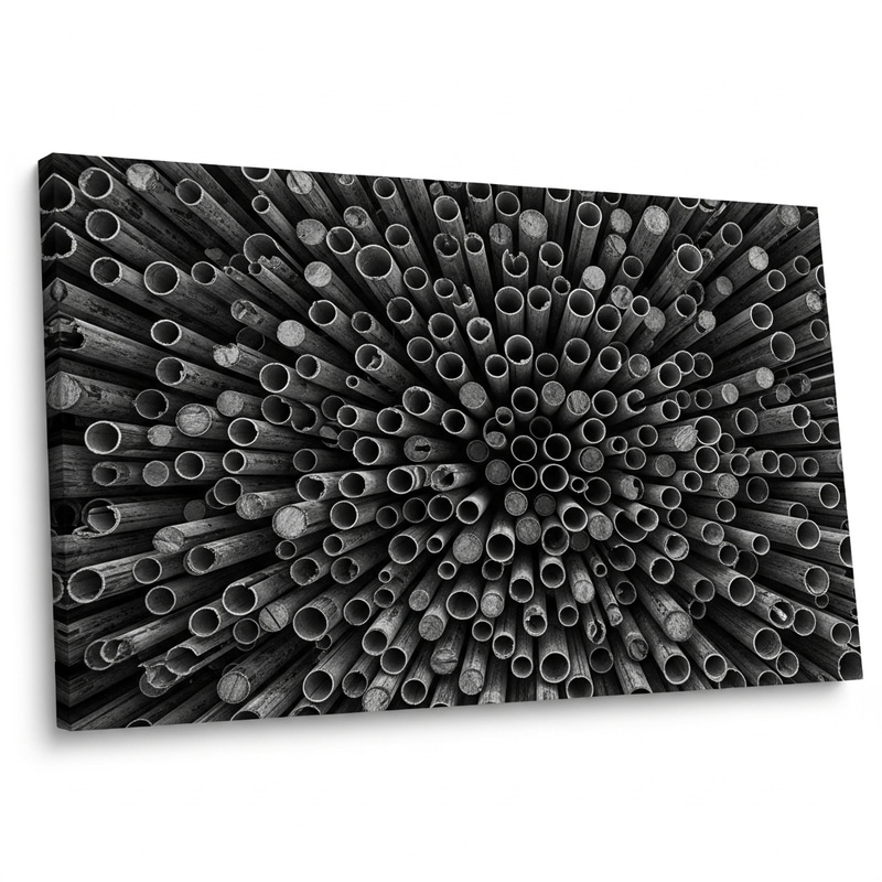 Abstract Monochrome Cylinders Art with Depth and Details | Labyrinth Atmosphere Abstract Monochrome Cylinders Art with Depth and Details | Labyrinth Atmosphere