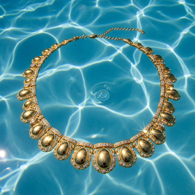 Golden Necklace Underwater - Stunning Design Golden Necklace Underwater - Stunning Design