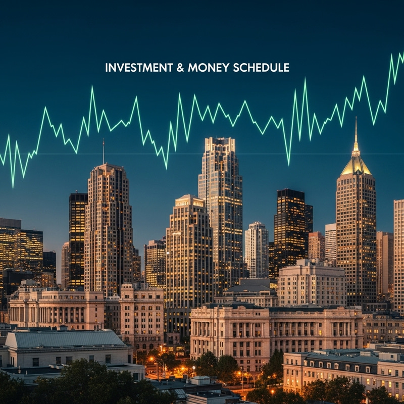 City with Investment and Money Schedule: Economic Trends