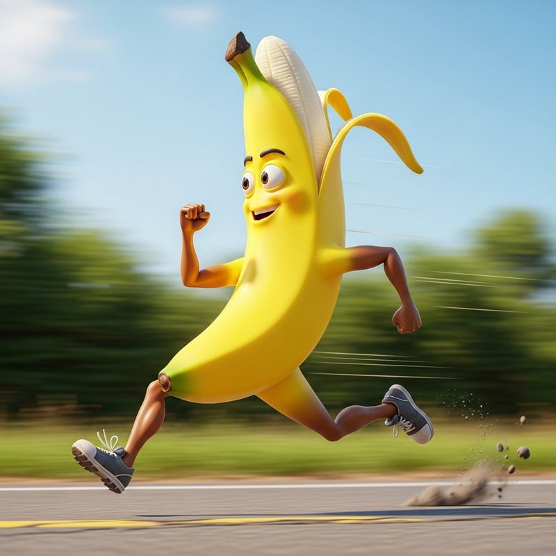 A Running Banana - Stay Energized with a Healthy Fruit A Running Banana - Stay Energized with a Healthy Fruit