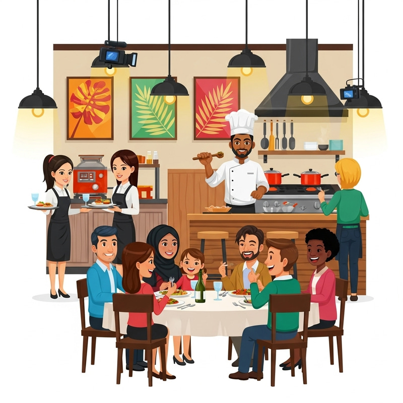 Dynamic Restaurant Scene for YouTube Videos