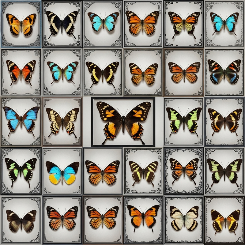 Beautiful Butterfly Collage with Unique Borders | Stunning Images