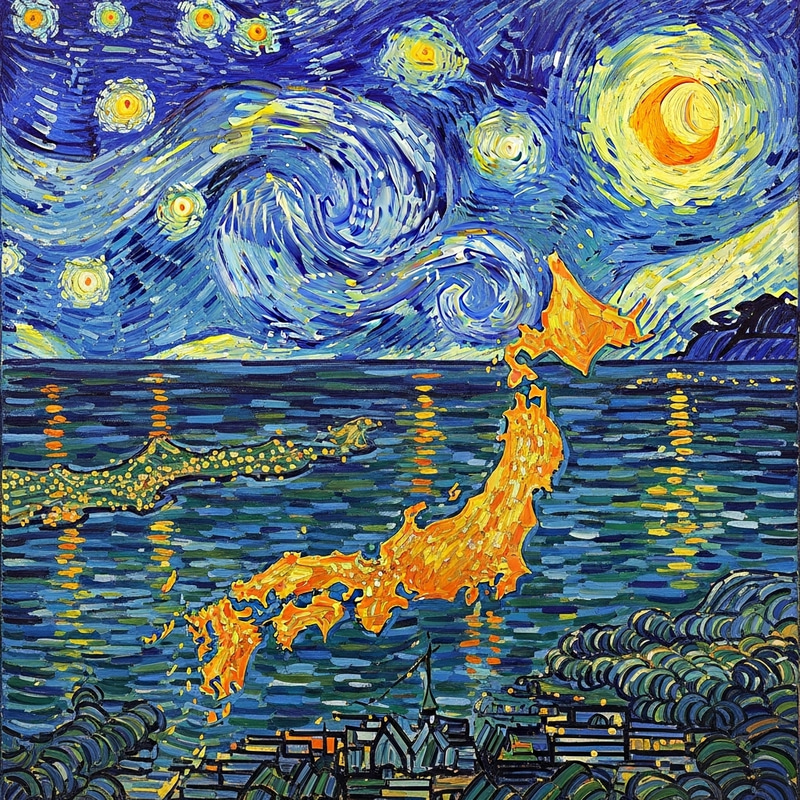 Optimistic View: Van Gogh's Japan-like Landscape