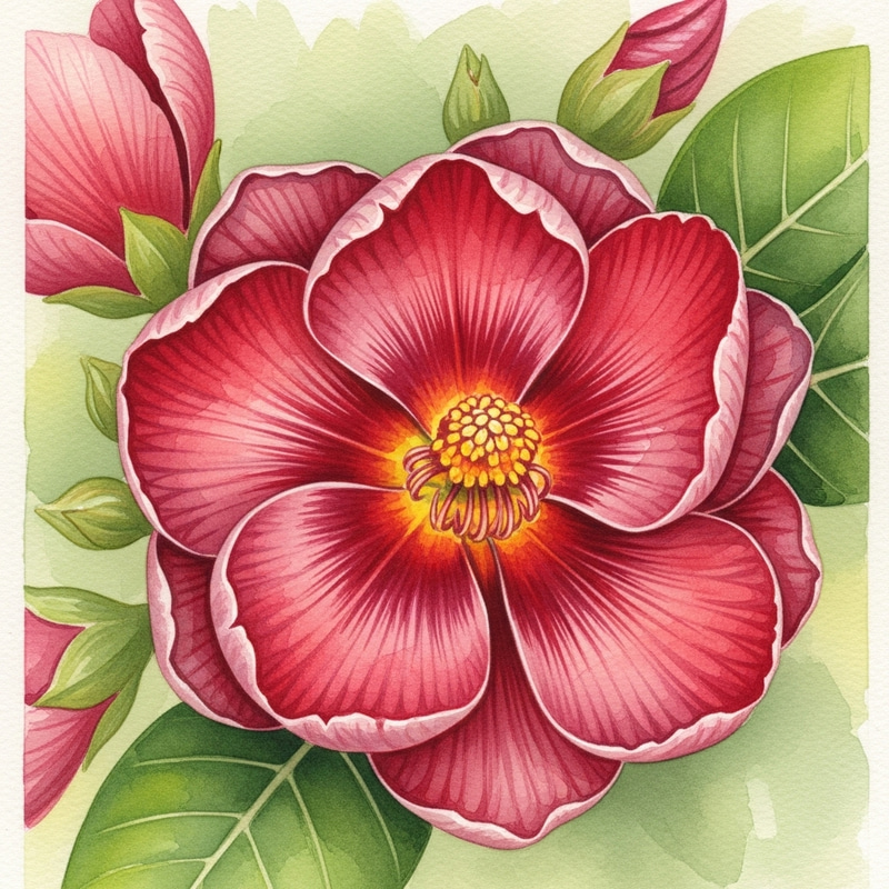 Dala Flower Watercolor Painting with Delicate Details Dala Flower Watercolor Painting with Delicate Details