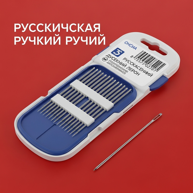 Futuristic Russian Hand-Sewing Needles Packaging Design