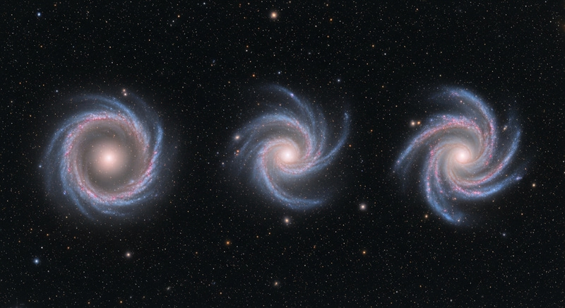 Spring Cosmic Scene: Galaxies Shape Majestic Floral Patterns Spring Cosmic Scene: Galaxies Shape Majestic Floral Patterns